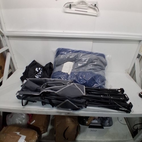 2PC SPORTNEER EXTRA WIDE FOLDING CAMPING COT - 79" X 32"/450LBS MAX - GREY/BLACK/BLUE (MODEL: FCC-01) image 4