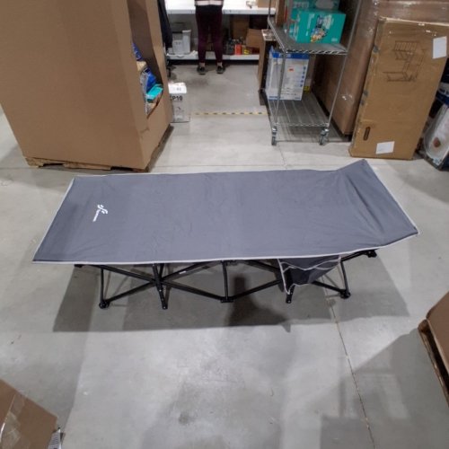 2PC SPORTNEER EXTRA WIDE FOLDING CAMPING COT - 79" X 32"/450LBS MAX - GREY/BLACK/BLUE (MODEL: FCC-01) image 5
