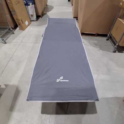2PC SPORTNEER EXTRA WIDE FOLDING CAMPING COT - 79" X 32"/450LBS MAX - GREY/BLACK/BLUE (MODEL: FCC-01) image 6