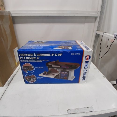 KING CANADA BELT AND DISC SANDER - 4" X 36" (BELT) 6" (DISC) - GREY/BLACK - (MODEL: KC-705L-6) image 5
