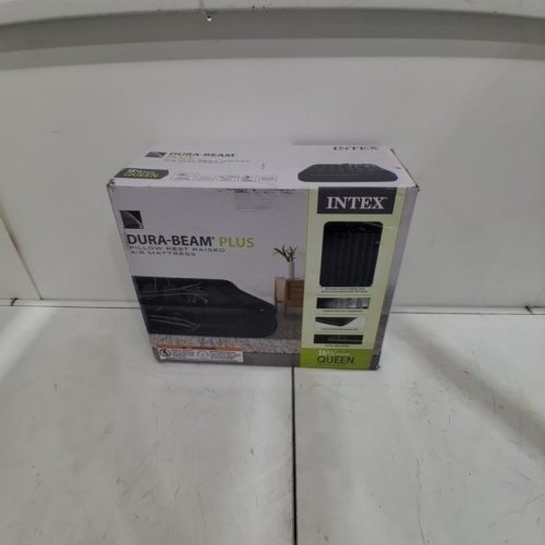 INTEX DURA-BEAM PLUS COMFORTABLE PLUSH TOP AIR MATTRESS WITH BUILT IN PILLOW AND PUMP - 16.5" - QUEEN - BLUE - (MODEL: AP619D/64123ED) image 6