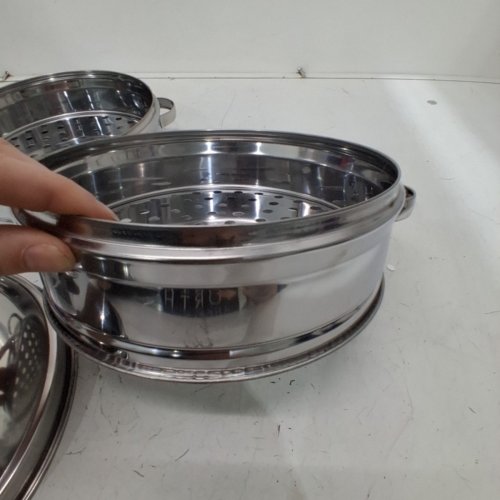 3PC STEAMER POT - SILVER image 3