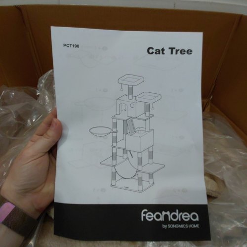 FEANDREA 6-TIER TALL CAT TOWER WITH 2 CONDOS AND SCRATCHING POST - 67" - BEIGE (MODEL: PCT190K01V1) image 4