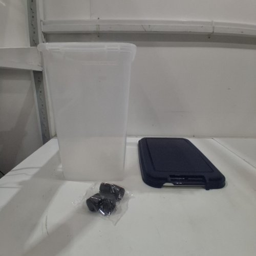 IRIS USA AIRTIGHT DOG FOOD STORAGE CONTAINER - UP TO 30LB DRY FOOD - CLEAR/BLUE image 2