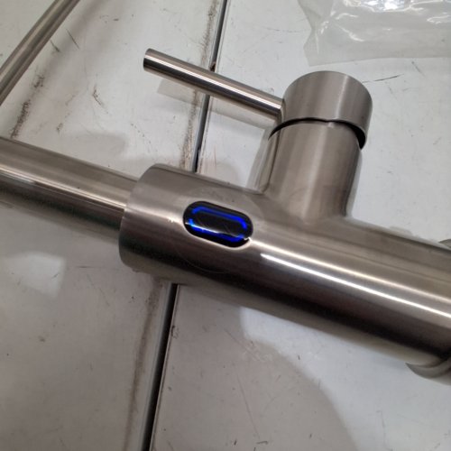 OWOFAN TOUCHLESS KITCHEN FAUCET WITH PULL DOWN SPRAYER - LED LIGHT - MOTION SENSOR - BRUSHED NICKEL (1078SN) image 2