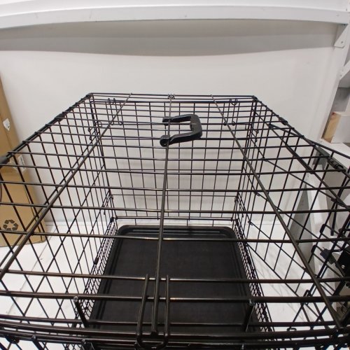 AMAZON BASICS FOLDABLE METAL WIRE DOG CRATE WITH TRAY - 48" X 30" X 32.5" - BLACK image 3