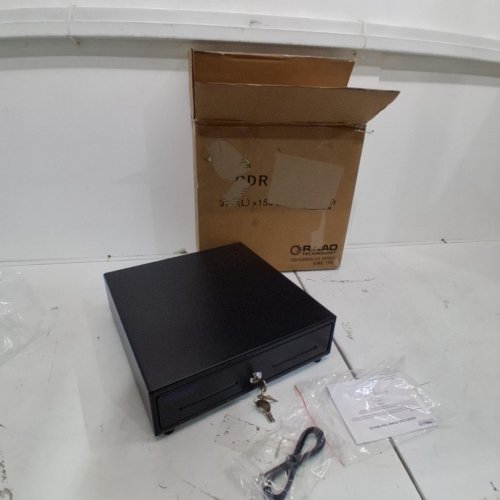 RIBAO 13'' CASH REGISTER DRAWER FOR POINT OF SALE (POS) SYSTEM - 4 BILL 5 COIN SLOTS WITH 4 KEYS - BLACK (MODEL: CDR-330G) image 2