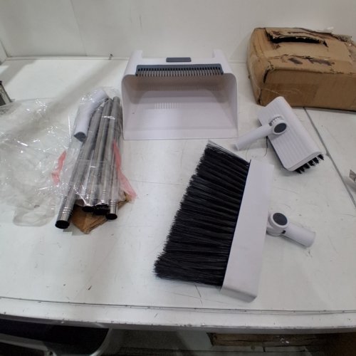 3PC UPRIGHT BROOM AND DUST PAN SET - BLACK/WHITE image 2