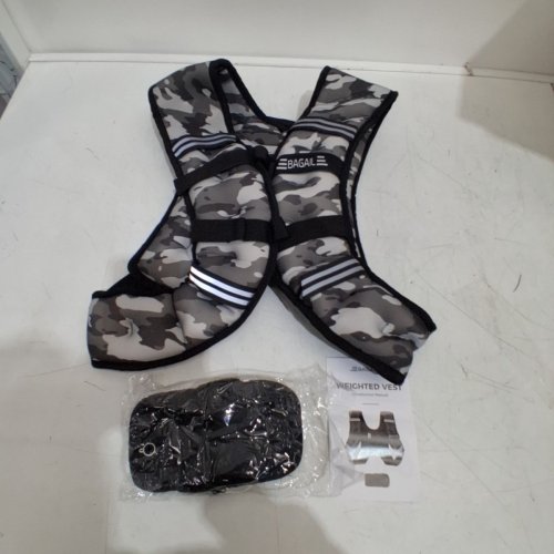 BAGAIL WEIGHTED VEST WITH DETACHABLE PHONE POUCH - 25LBS - CAMOUFLAGE/GREY/BLACK image 2
