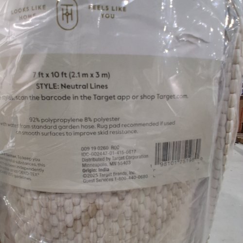 THRESHOLD NEUTRAL LINES AREA RUG - 7FT X 10FT - BLACK / CREAM (MODEL: 009190260) image 2