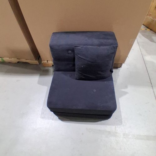 CONVERTIBLE 3 IN 1 FOLDING SOFA BED-SLEEPER CHAIR WITH PILLOW - 28" X 72" - CORDUROY NAVY BLUE image 2