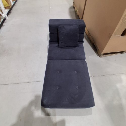 CONVERTIBLE 3 IN 1 FOLDING SOFA BED-SLEEPER CHAIR WITH PILLOW - 28" X 72" - CORDUROY NAVY BLUE image 3