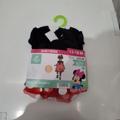 2PC BABY DISGUISE MINNIE MOUSE COSTUME - 12-18 MONTHS - RED BLACK image 2