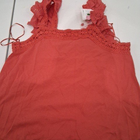 WOMEN'S GEORGE LACE TRIM TANK TOP - EXTRA SMALL - CORAL image 3