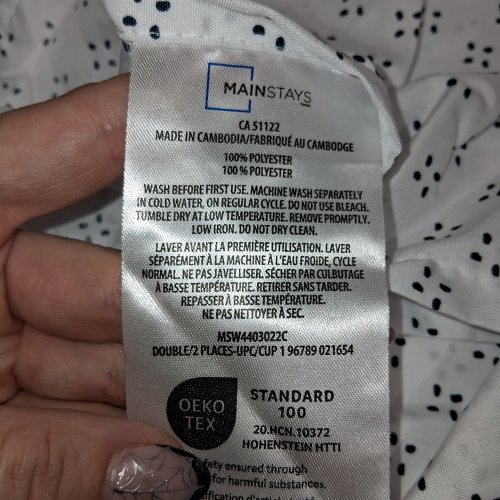 MAINSTAYS POLKA DOT BEDDING SET - DOUBLE - WHITE AND BLACK (ITEM: MSW4403022C) image 2