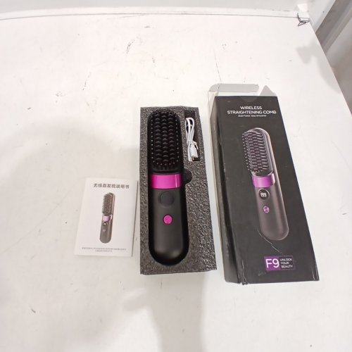 CORDLESS HAIR STRAIGHTENING COMB WITH USB CABLE - PINK GREY (MODEL:ZS-002) image 3