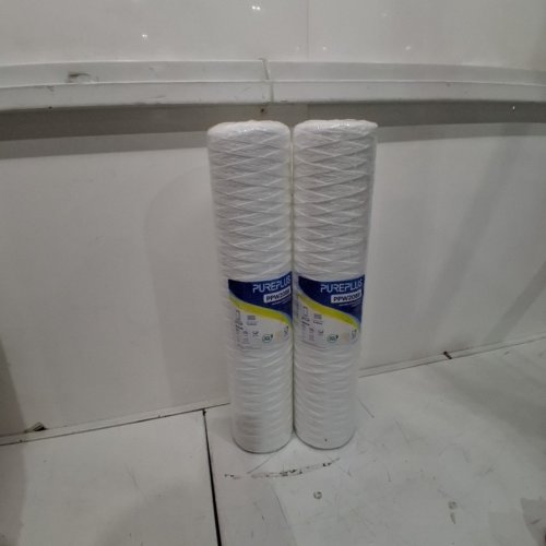 2PK PUREPLUS SEDIMENT STRING WOUND WATER FILTER CARTRIDGE - 20" X 4.5" - WHITE (MODEL: PPW20BB) image 2