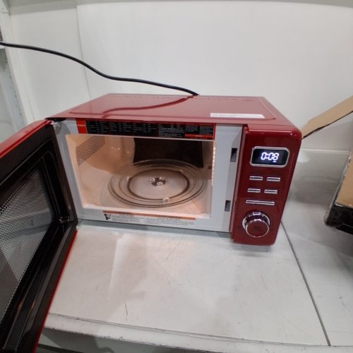 GALANZ RETRO STYLE COUNTERTOP MICROWAVE OVEN - 0.7CU.FT - RED (MODEL: GLCMKZ07RDR07) image 4