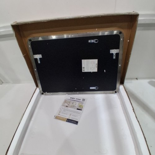 ANDY STAR METAL STAINLESS STEEL FRAME RECTANGUALR WALL MIRROR, 20" X 28" - BLACK (MODEL: T03-S10-R2028B) image 3