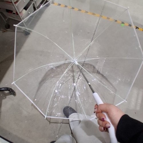 THE WEATHER STATION RAIN UMBRELLA - 32" - CLEAR /GREY image 3