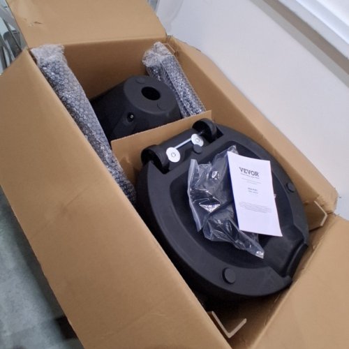 2PK PORTABLE CAST IRON SIGN HOLDER WITH WHEELS AND BASE - 5FT - (MODEL: DM-PK-W) image 2