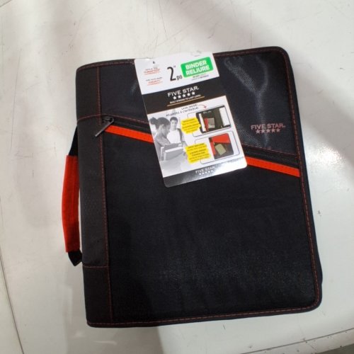FIVE STAR ZIPPERED BINDER - 2" - BLACK/RED image 2