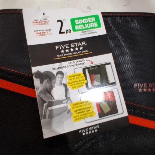 FIVE STAR ZIPPERED BINDER - 2" - BLACK/RED image 3
