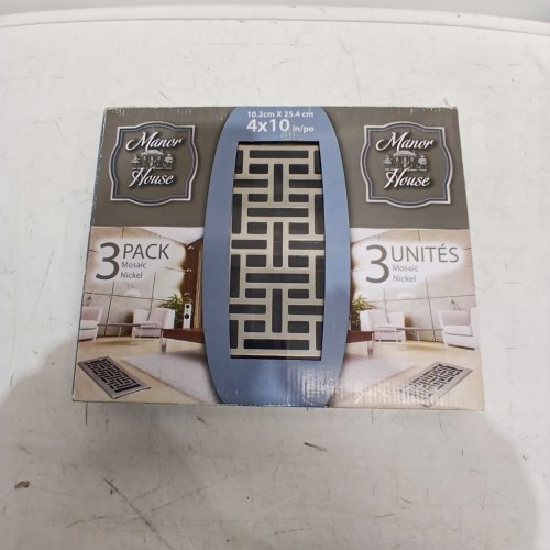 3PK MANOR HOUSE ORIENTAL FLOOR REGISTER VENT COVERS - 3" X 10" - BRUSHED NICKEL (MODEL: 7896310) image 2