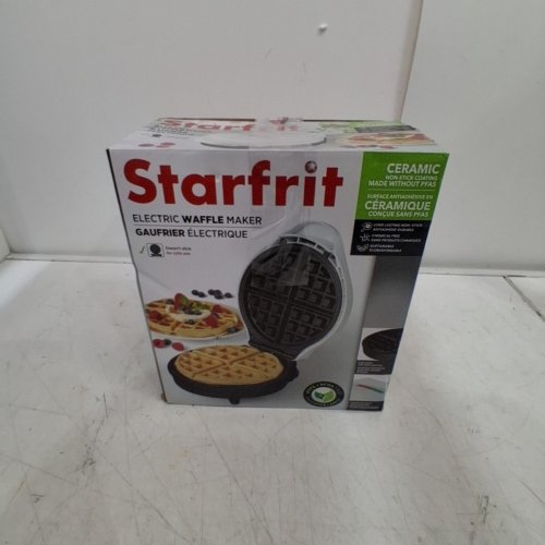 STARFRIT NON-STICK SCRATCH RESISTANT ELECTRIC WAFFLE MAKER - 7" - WHITE image 5
