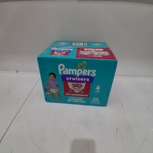 64PK PAMPERS CRUISERS CUSTOM STRETCH FIT FIT DISPOSABLE BABY DIAPERS - SIZE 4 image 2