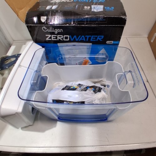 CULLIGAN ZEROWATER 5-STAGE WATER FILTER PITCHER DISPENSER WITH 5-STAGE 0 TDS ZERO WATER FILTER - 52 CUPS - BLUE/WHITE (MODEL: ZD-052-RR image 2