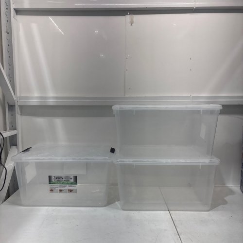 3PK INSTAVIEW DOUBLE LOCKING LID SYSTEM CONTAINER - 45 QT - CLEAR image 3