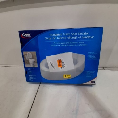 CAREX HEALTH BRANDS 3.5" TOILET SEAT ELEVATOR 300LBS CAPACITY- ELONGATED (MODEL: B30800) image 4