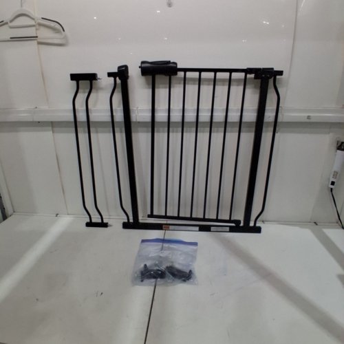 FAIRY BABY EXTRA WIDE PRESSURE MOUNT METAL BABY GATE WITH WALKTHROUGH SWING & AUTO CLOSE - ADJUSTABLE SIZE (33" X 38") - BLACK (MODEL: W046) image 2