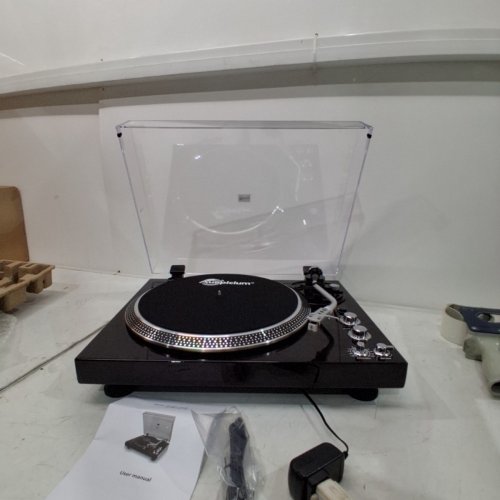 PROSUCO VINYL RECORD PLAYER BLUETOOTH TURNTABLE WITH MAGNETIC CARTRIDGE 2-SPEED BELT DRIVE HIGH-FIDELITY PLAYER WITH AUTO-RETURN, PITCH CONTROL & PREAMP - GLOSSY BLACK (MODEL: LP-45) image 2