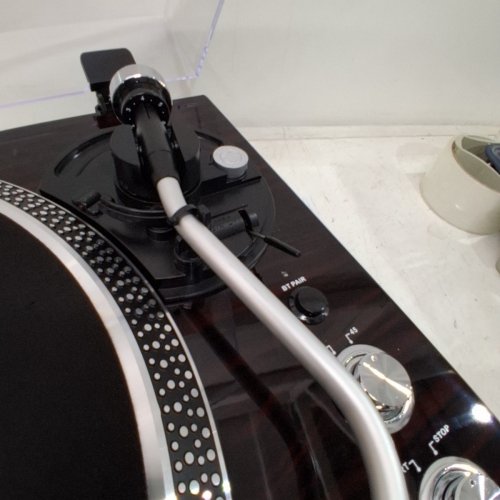 PROSUCO VINYL RECORD PLAYER BLUETOOTH TURNTABLE WITH MAGNETIC CARTRIDGE 2-SPEED BELT DRIVE HIGH-FIDELITY PLAYER WITH AUTO-RETURN, PITCH CONTROL & PREAMP - GLOSSY BLACK (MODEL: LP-45) image 3