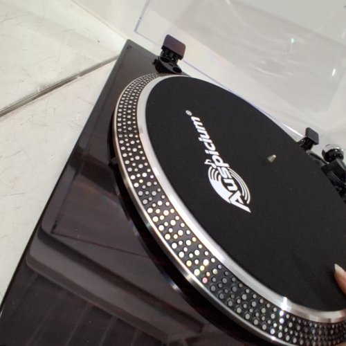 PROSUCO VINYL RECORD PLAYER BLUETOOTH TURNTABLE WITH MAGNETIC CARTRIDGE 2-SPEED BELT DRIVE HIGH-FIDELITY PLAYER WITH AUTO-RETURN, PITCH CONTROL & PREAMP - GLOSSY BLACK (MODEL: LP-45) image 4