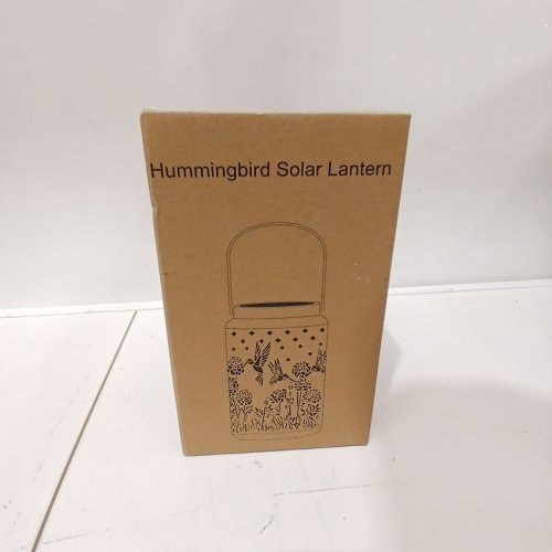 BRIZLED HUMMINGBIRD OUTDOOR SOLAR HANGING LANTERN - BRONZE image 2