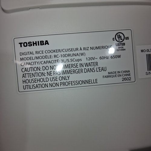 TOSHIBA RICE COOKER 5.5 CUP UNCOOKED - LED DISPLAY, 15 COOKING FUNCTIONS, 3D HEATING TECHNOLOGY, 24-HR DELAY TIMER, AUTO KEEP WARM, NONSTICK INNER POT - WHITE (MODEL: RC-10DRUNA) image 6