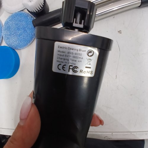 7-IN-1 ELECTRIC SPIN SCRUBBER WITH SEVEN REPLACEABLE BRUSH HEADS - BLACK (MODEL: ANS-8050) image 2