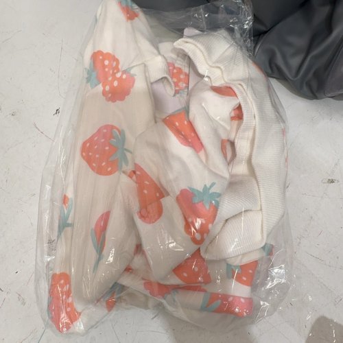 2PC GIRL'S PEKKLE FRENCH TERRY JOGGER SET - 3 - WHITE/PINK / FRUIT (STYLE: 1168899) image 4