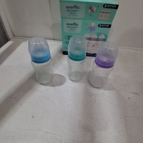 3PK EVENFLO BALANCE+ WIDE BABY BOTTLES - 9OZ - ASSORTED COLOURS image 2