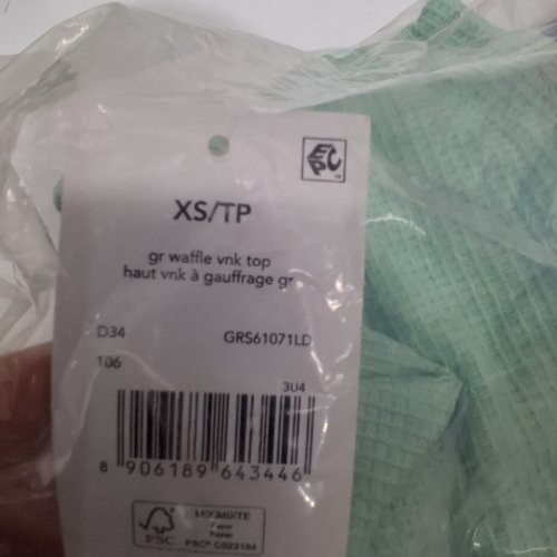 WOMEN'S GEORGE WAFFLE KNIT V-NECK TOP - EXTRA SMALL - MINT GREEN (STYLE: GRS61071LD) image 2