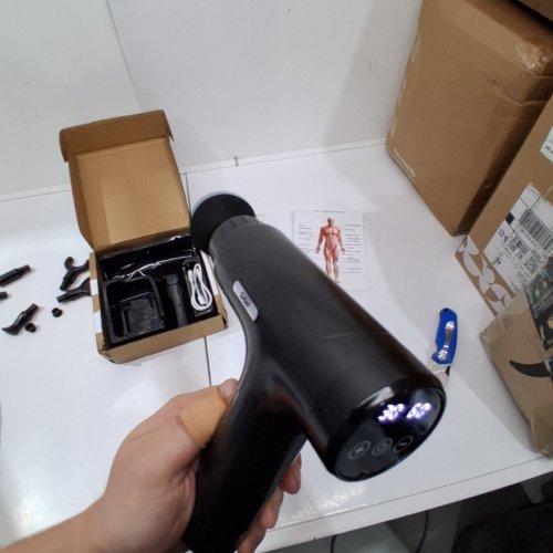 GVBER DEEP TISSUE HANDHELD MASSAGE GUN - 6 ATTACHMENT HEADS - 30 SPEED - BLACK (MODEL: X6) image 2