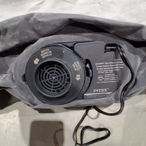 INTEX 64125ED DURA-BEAM PLUS FIBER-TECH AIR MATTRESS WITH BUILT-IN ELECTRIC PUMP - 18" H/ QUEEN - GREY (MODEL : AP619DP) image 2