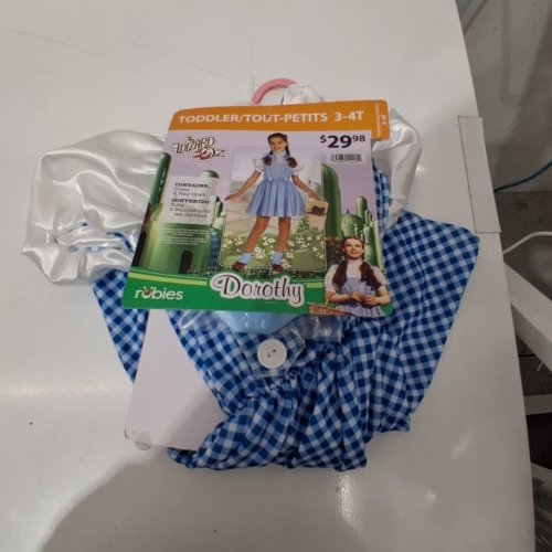 3PC TODDLER RUBIES WIDARD OF OZ DOROTHY COSTUME - 3-4T - BLUE AND WHITE image 2