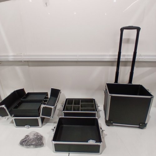 YAHEETECH 4-IN-1 ROLLING MAKEUP TRAIN CASE COSMETIC TRAVEL CASE - 13.5" X 10" X 31" - BLACK (MODEL: 591481) image 2