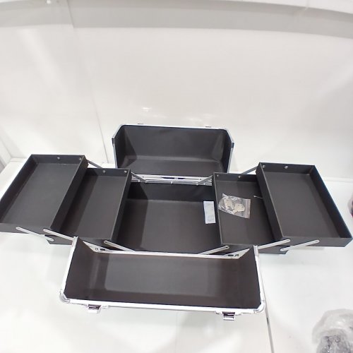 YAHEETECH 4-IN-1 ROLLING MAKEUP TRAIN CASE COSMETIC TRAVEL CASE - 13.5" X 10" X 31" - BLACK (MODEL: 591481) image 4