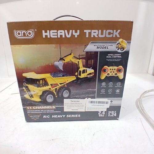 LANDI REMOTE CONTROL EXCAVATOR AND DUMP TRUCK SET - 1:24 SCALE - 11 CHANNELS - YELLOW image 2