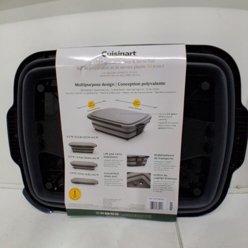 CUISINART 4-IN-1 XL EXPANDABLE PREP AND SERVE TUB - 17.4 L CAPACITY - BLACK/GREY (MODEL: 2007043) image 3
